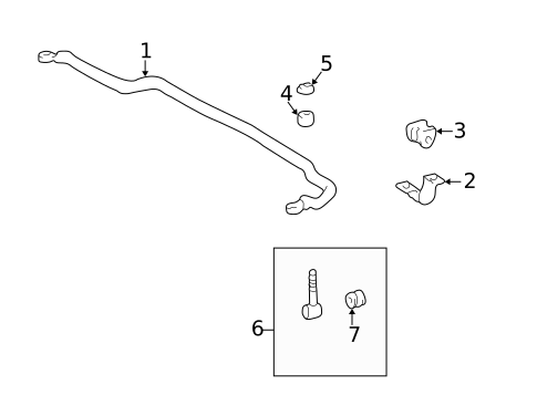 Stabilizer Bar & Components for 2005 Lexus LX470 #1