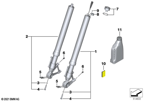 Telescopic Forks, Telelever for 2014 BMW-Motorrad S 1000 R #3