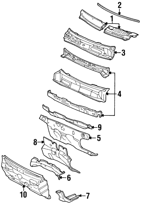 Cowl for 2001 Mercury Cougar #0