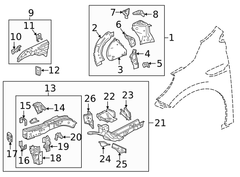 Structural Components & Rails for 2018 Buick Enclave #0