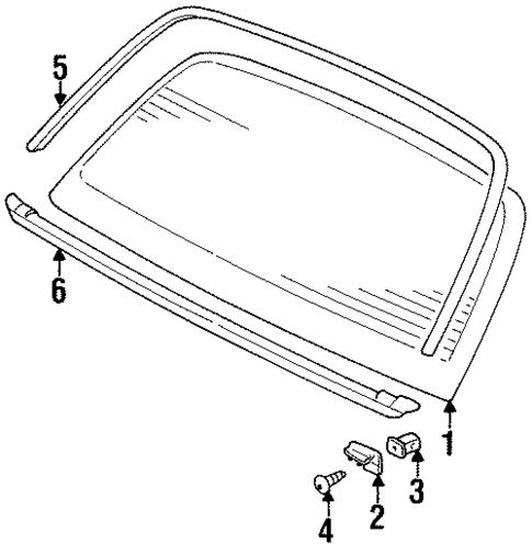 Glass & Hardware - Back for 1996 Suzuki X-90 #0