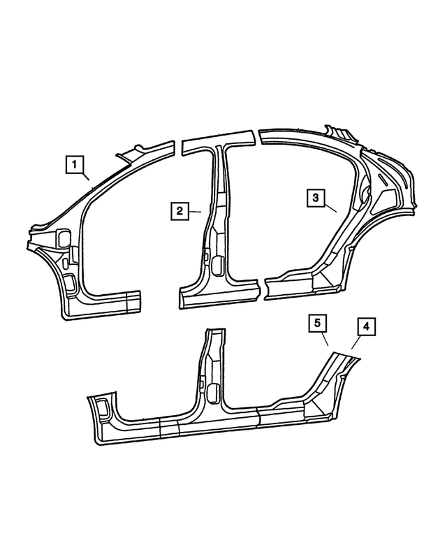 5003764AG - Body Sheet Metal Except Doors: Body Side Aperture Front Panel Package, Right for Mopar Image