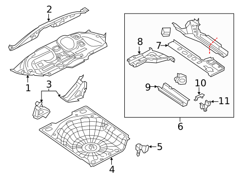 Rear Floor & Rails for 2016 Dodge Dart #0