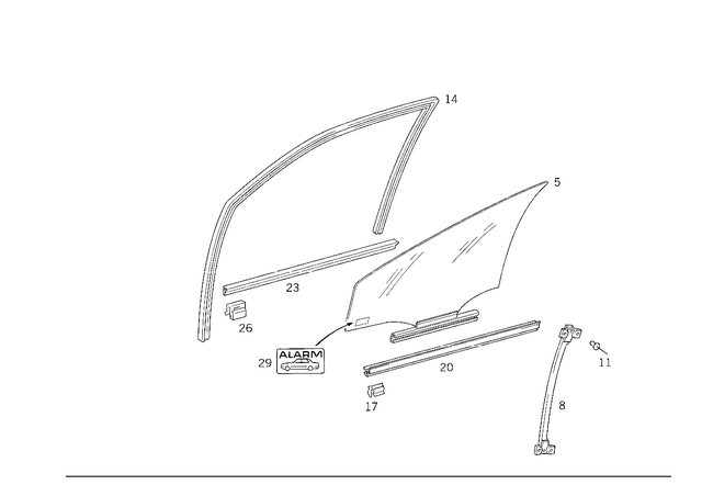 2107250225 - Front Doors: Window Guide Rail for Mercedes-Benz Image image
