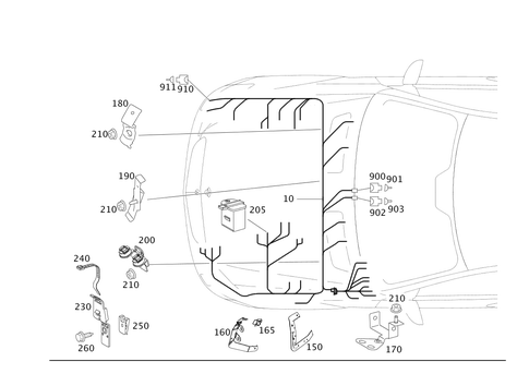 Engine Cable Harness, Body Mounted for 2012 Mercedes-Benz S400 #0