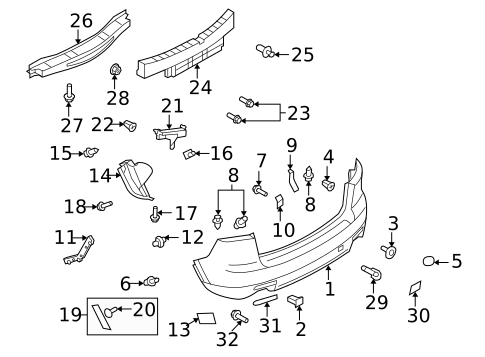 Bumper & Components - Rear for 2011 Mazda CX-9 #0