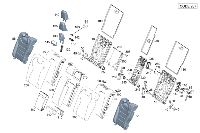 177920030464 - Rear Seat Bench: Pivot Bearing for Mercedes-Benz Image image