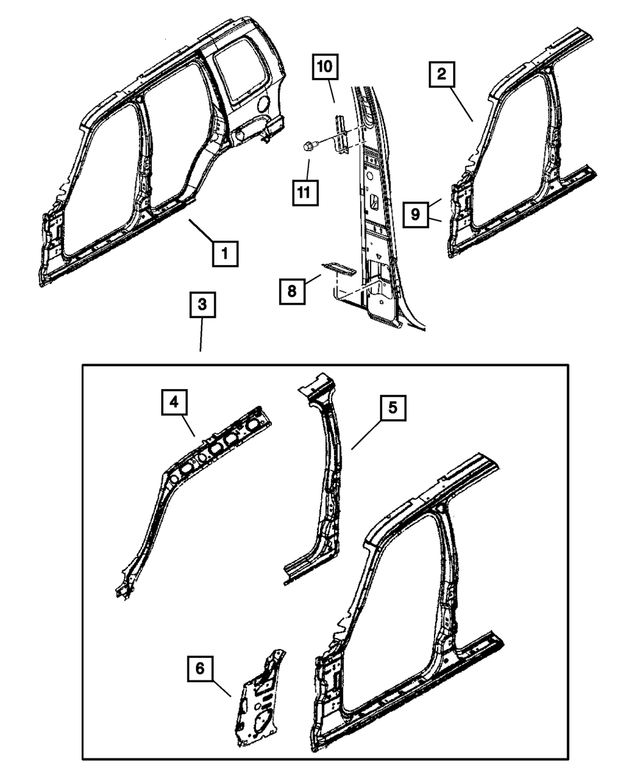 5170007AD - Body Sheet Metal Except Doors: Body Side Aperture Front Panel Package, Left for Mopar Image