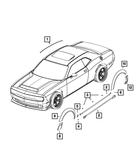 Moldings and Ornamentation for 2018 Dodge Challenger #0