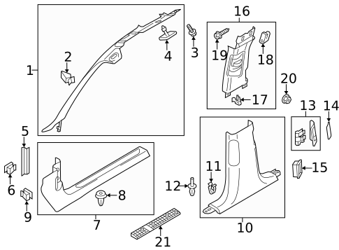 Interior Trim - Pillars for 2016 Audi A8 Quattro #0