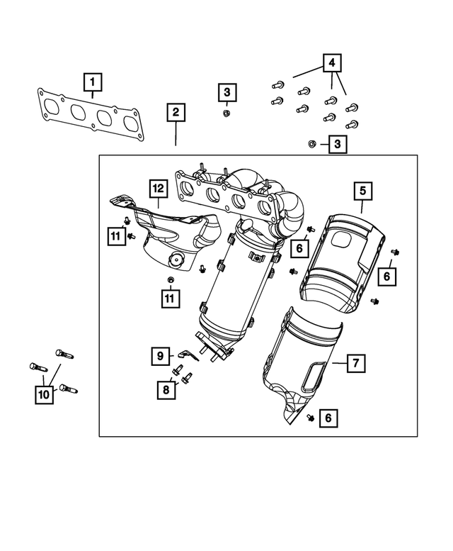 68319313AA - 2.4L ESS; Engine: Exhaust Shield for Mopar Image