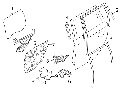Glass - Rear Door for 2011 Volvo XC70 #0