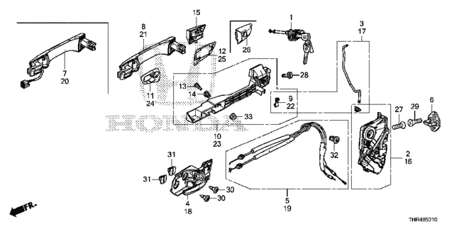 Front Door Locks - Outer Handle for 2021 Honda Odyssey #0