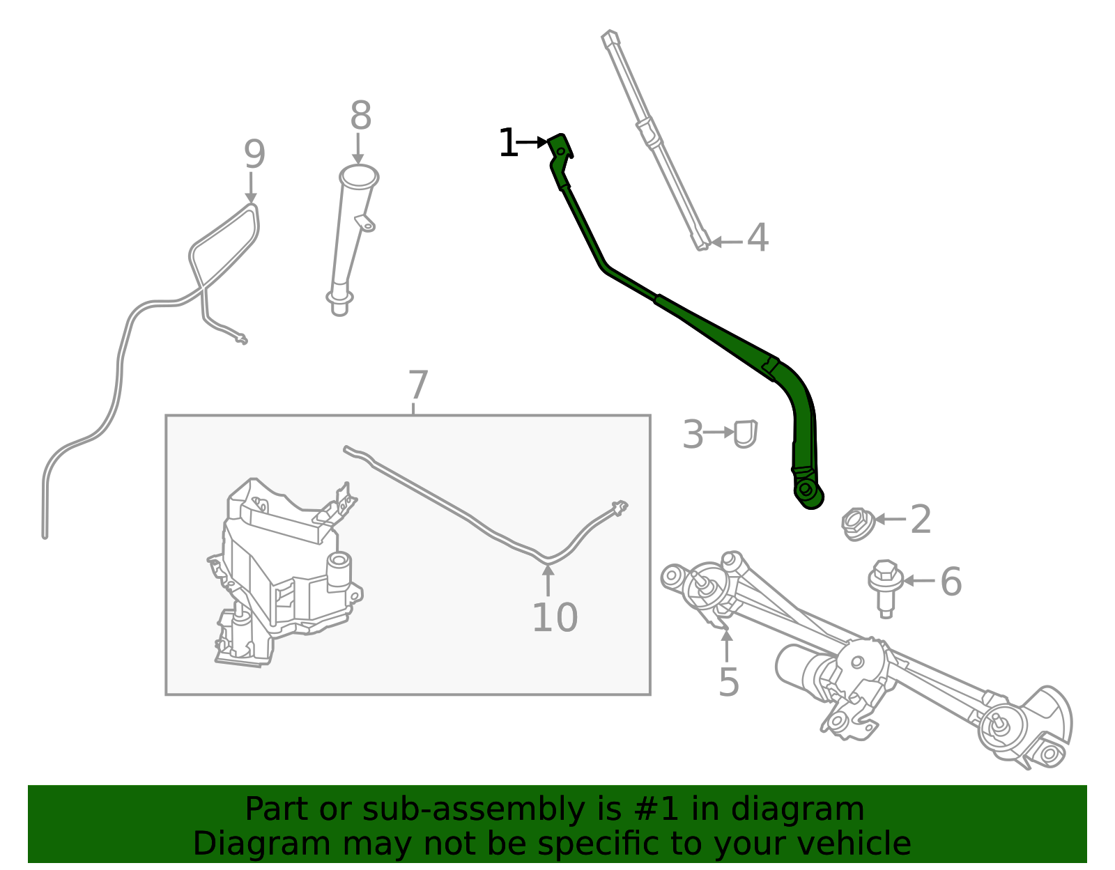 2022-2025 Nissan Pathfinder Wiper Arm 28886-6SA0C | OEM Parts Online