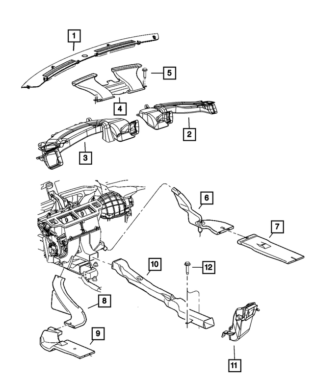 1FQ54DK5AC - Air Conditioners and Heaters: Defroster Grille for Mopar Image image