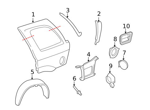 Quarter Panel & Components for 2006 Saab 9-7x #0