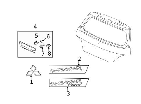 Exterior Trim - Lift Gate for 2005 Mitsubishi Outlander #0