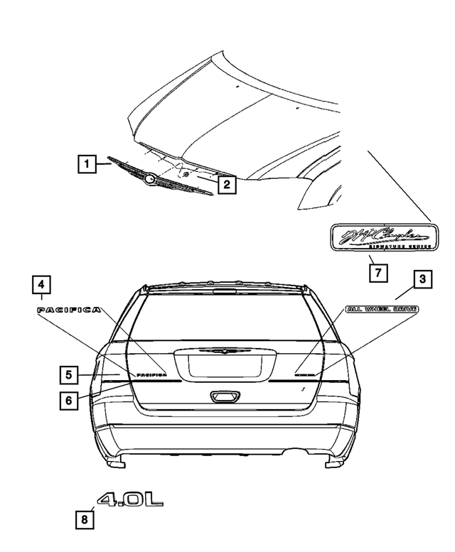 « 4857662AE – Exterior Ornamentation : Capot Embleme pour Mopar Image »