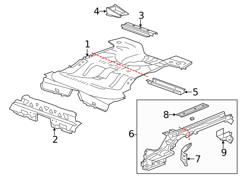 Rear Floor & Rails for 2017 Cadillac XTS #0