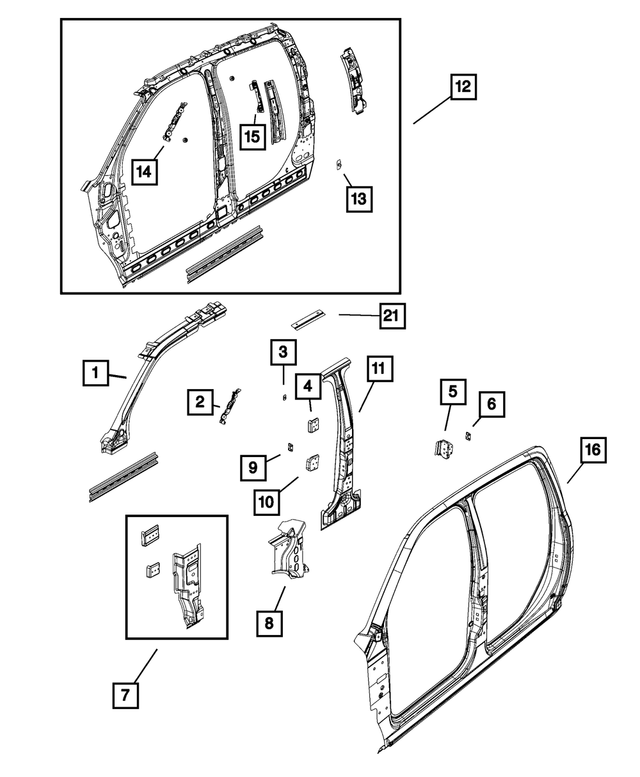 55372807AB - Body Sheet Metal Except Doors: Grab Handle Bracket, Left for Mopar Image