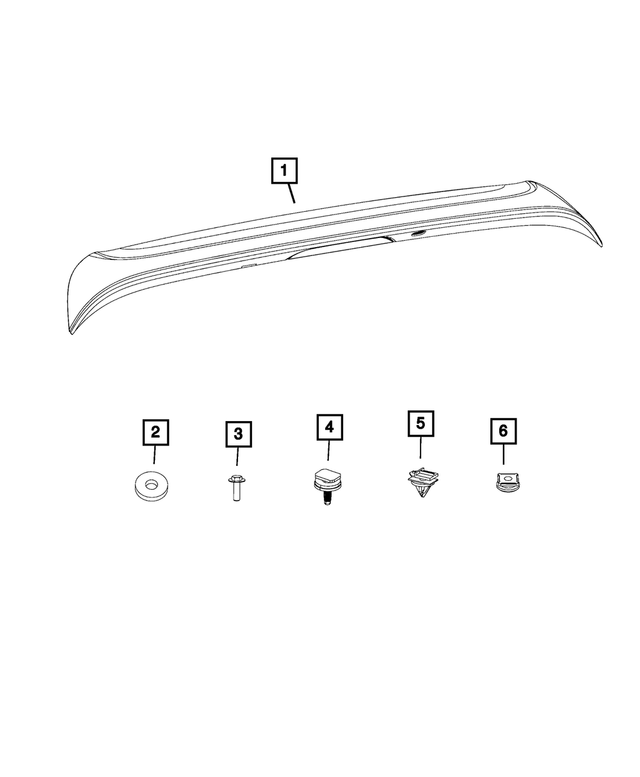 6FG39TZZAF - Exterior Ornamentation: Liftgate Spoiler for Mopar Image