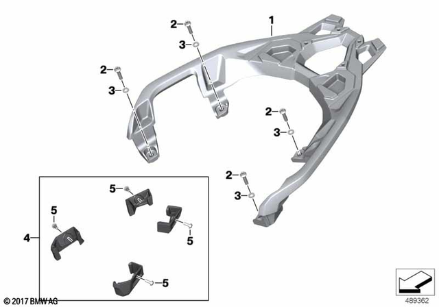 77448406258 - Luggage &amp; Storage: Set Mounted Parts Luggage Carrier for BMW-Motorrad Image