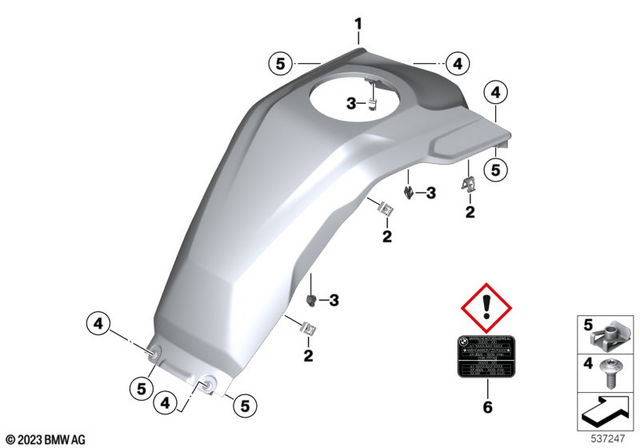 46638569690 - Frame and Mounting Parts: Tank Cover, Center - Rohteil/blank for BMW-Motorrad Image