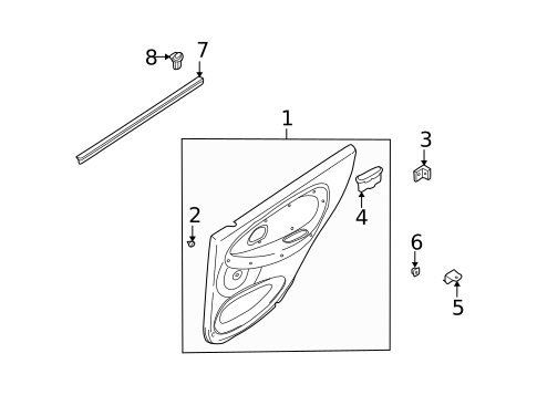 Interior Trim - Rear Door for 2001 Kia Rio #0