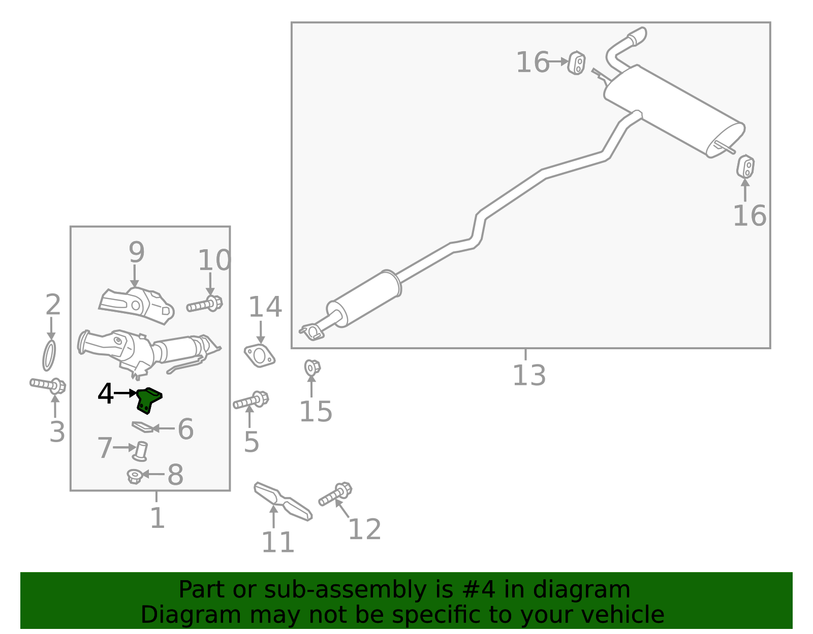2013-2014 Ford Fusion Catalytic Converter Front Support DG9Z-5K291-A ...