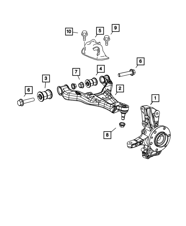 68012164AA - Front Suspension &amp; Drive: Control Arm, Right for Mopar Image
