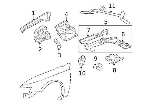 Structural Components & Rails for 1999 Acura TL #0