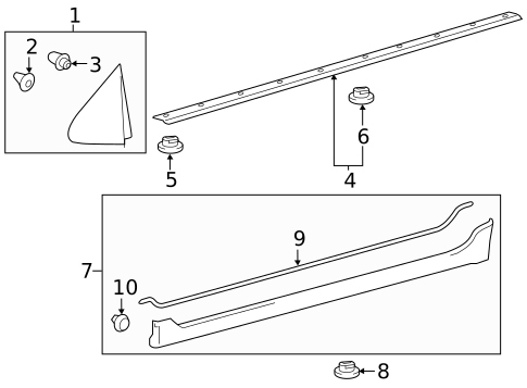 Exterior Trim - Pillars for 2018 Toyota Prius C #0