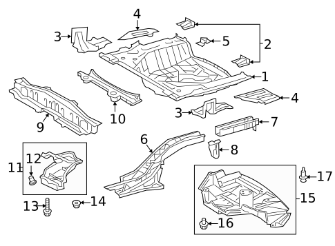 Rear Floor & Rails for 2016 Scion iM #0