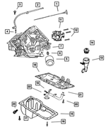 53021610AE - Engine 5.7L Eight Cylinder: Oil Filter Adapter for Mopar Image