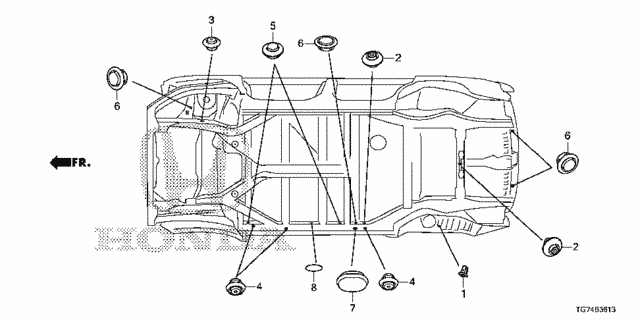 Grommet (4) for 2019 Honda Pilot #0