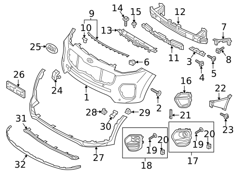 Bumper & Components - Front for 2017 Kia Sportage #0