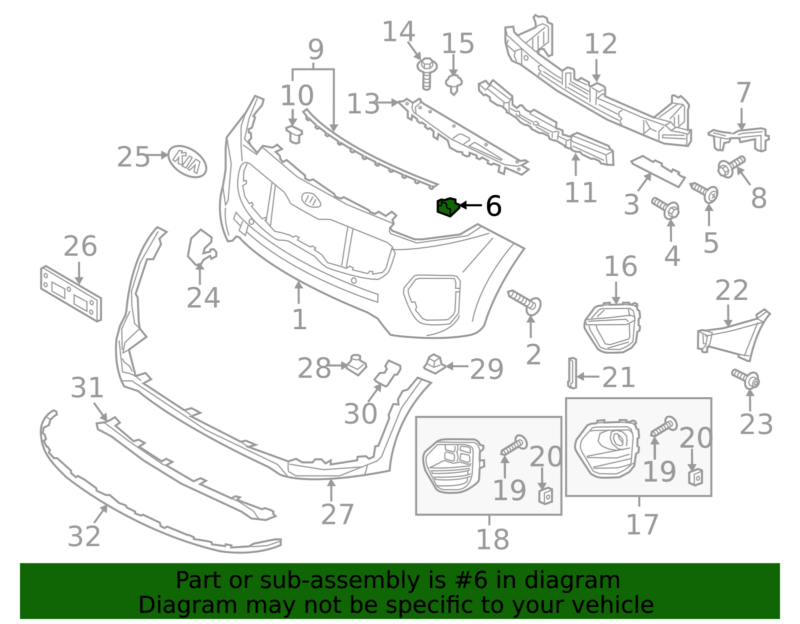 2017-2019 Kia Sportage Center Bracket - Driver's Side (LH) 86541-D9000 ...