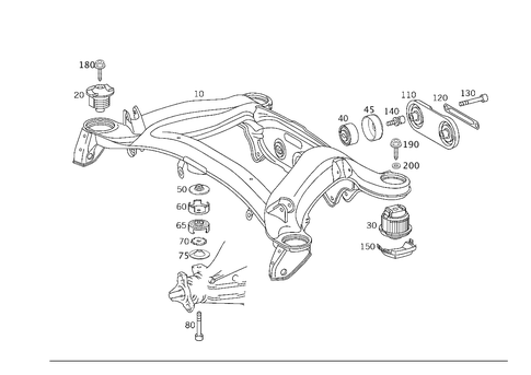 Rear Axle Support for 2007 Mercedes-Benz CLK550 #0