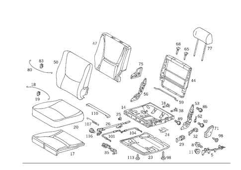 Folding Seat for 2000 Mercedes-Benz ML320 #1