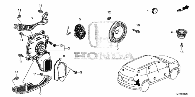 Speaker for 2016 Honda Pilot #0