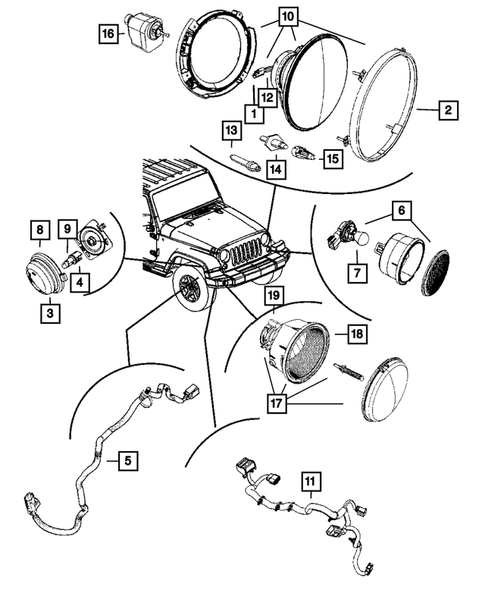 Lamps-Interior and Exterior for 2012 Jeep Wrangler #0
