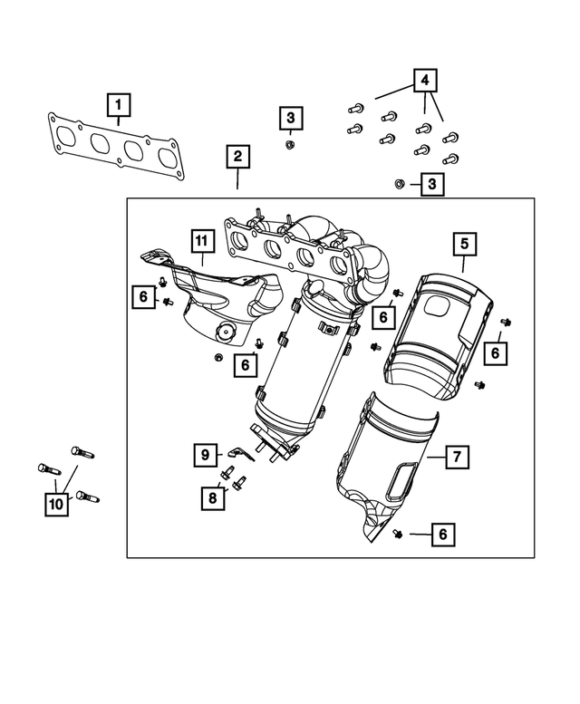 68319313AA - Engine: Exhaust Shield, Lower Front for Mopar Image