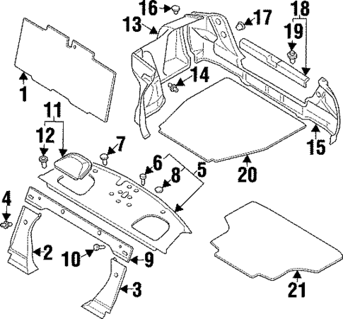 Interior Trim - Rear Body for 2000 Mitsubishi Mirage #0