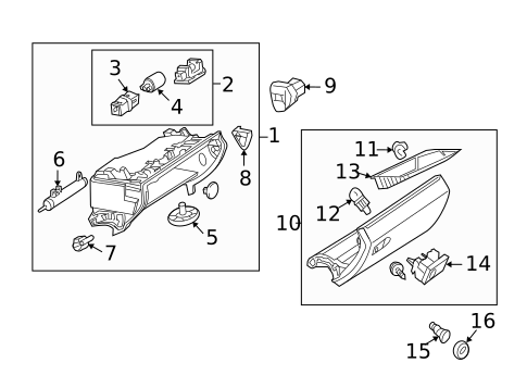 Glove Box for 2003 Mercedes-Benz SLK 32 AMG&reg; #0