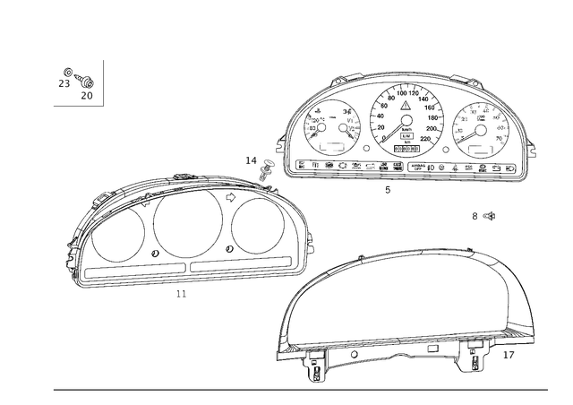 1635403311 - Electrical Equipment and Instruments: Instrument Cluster for Mercedes-Benz: ML55 AMG Image image