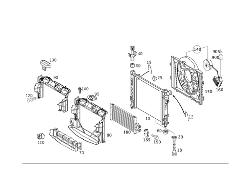 Radiator, Mounting, and Covering for 2008 Mercedes-Benz CLK550 #0