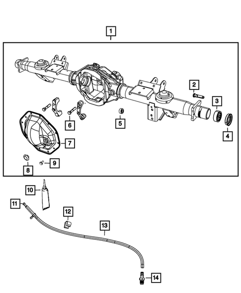 Rear Axle; Housing, Differential and Vent for 2014 Ram 1500 #1