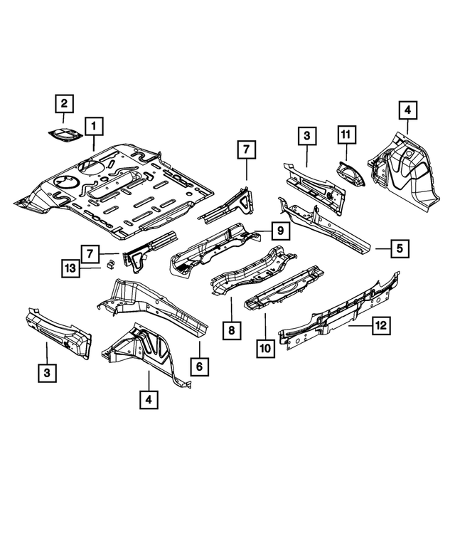 68070954AD - : Rear Floor Pan for Mopar Image