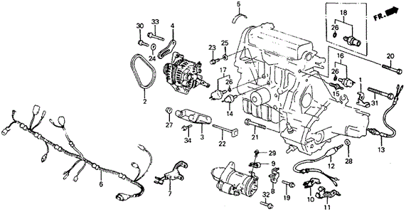 Alternator Bracket for 1987 Honda Civic #0
