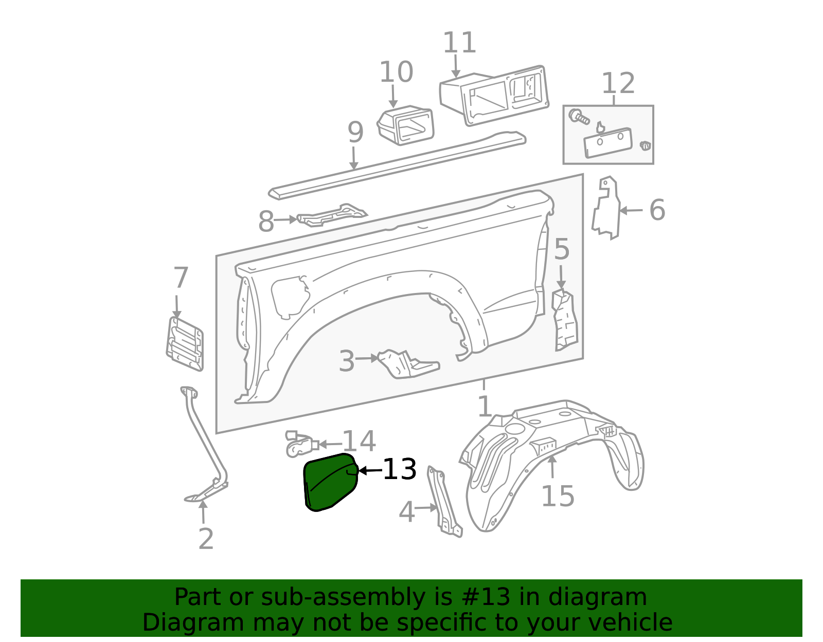 2005-2015 Toyota Tacoma Fuel Filler Door 77305-04904 | OEM Parts Online